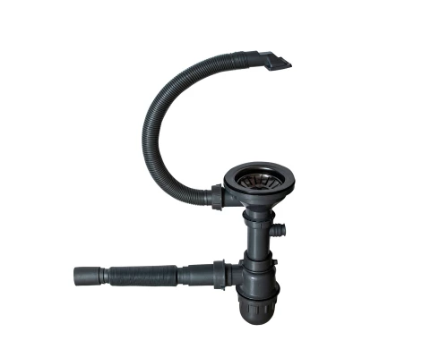 Мойка MIXLINE подстольный монтаж 53х43 (3,0) вып 3 1/2, 22см с сифоном черный графит PRO (547232)