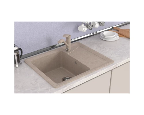 Мойка MIXLINE ML-GMS03 СТАНДАРТ с крылом, песочный, 605*490*190мм (551097)