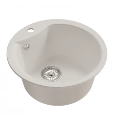 Мойкa MIXLINE ML-GM12 круглая  ультра-белая (341) 480мм (глуб. чаши 210) NEW (551838)