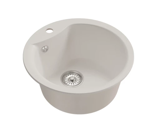 Мойкa MIXLINE ML-GM12 круглая  ультра-белая (341) 480мм (глуб. чаши 210) NEW (551838)