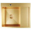 Кухонная мойка 60х50  лев. вып 3 1/2  MIXLINE PRO 20см с сифоном золото (552924)