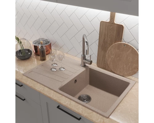 Мойка MIXLINE ML-GM20 с крылом  песочная (302) 830*480*190мм NEW (551998)