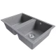Мойка MIXLINE ML-GM23 двухчашевая, темно-серая (309), 770*500*190мм NEW (552038)