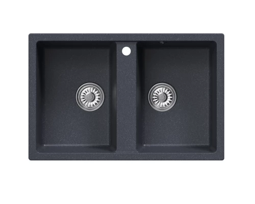 Мойка MIXLINE ML-GM23 двухчашевая  антрацит (343) 770*500*190мм NEW (552044)