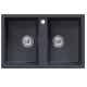 Мойка MIXLINE ML-GM23 двухчашевая  антрацит (343) 770*500*190мм NEW (552044)