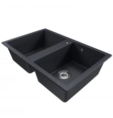 Мойка MIXLINE ML-GM23 двухчашевая  антрацит (343) 770*500*190мм NEW (552044)