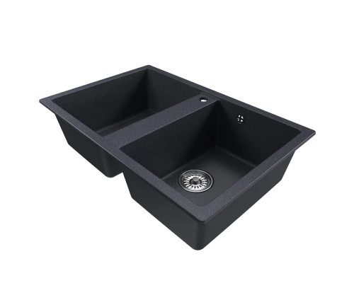 Мойка MIXLINE ML-GM23 двухчашевая  антрацит (343) 770*500*190мм NEW (552044)