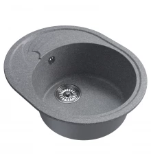 Мойка MIXLINE ML-GM17 овальная с крылом  графит (342) 580*470*180мм NEW (551944)