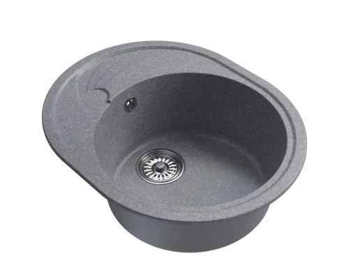 Мойка MIXLINE ML-GM17 овальная с крылом  графит (342) 580*470*180мм NEW (551944)