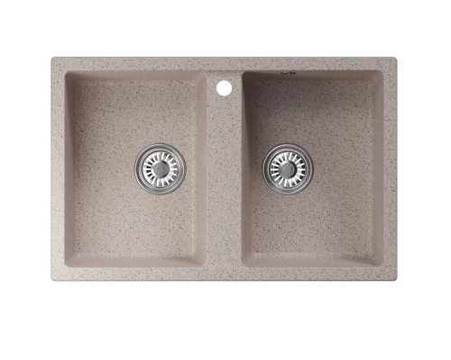 Мойка MIXLINE ML-GM23 двухчашевая  песочная (302) 770*500*190мм NEW (552035)