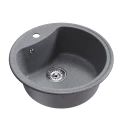 Мойкa MIXLINE ML-GM09 круглая  графит (342) 510 мм (глуб. чаши 190) NEW (551803)