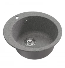 Мойкa MIXLINE ML-GM13 круглая  темно-серая (309) 495мм (глуб. чаши 200) NEW (551891)