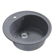 Мойкa MIXLINE ML-GM11 круглая  графит (342) 500мм (глуб. чаши 180) NEW (551827)