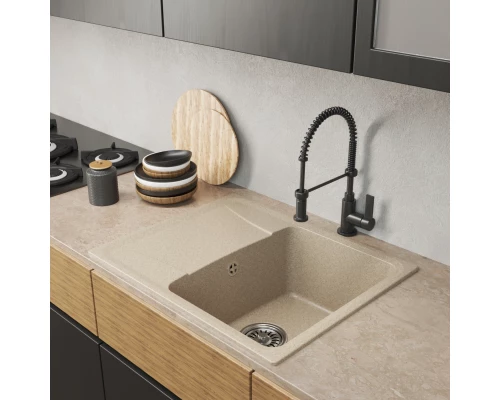 Мойка MIXLINE ML-GM26 с крылом  бежевая (328) 580*470*190мм NEW (552081)