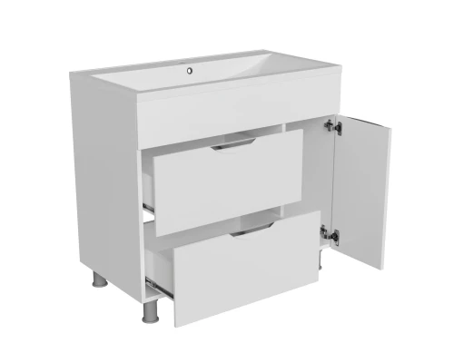 Тумба для ванной MIXLINE "ЭТЬЕН-90" с бельевой корзиной  под ум.Нелли-90 (553916)
