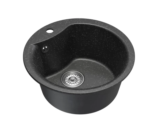 Мойкa MIXLINE ML-GM12 круглая  черная (308) 480мм (глуб. чаши 210) NEW (551833)