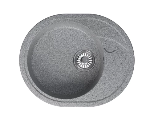 Мойка MIXLINE ML-GM17 овальная с крылом  темно-серая (309) 580*470*180мм NEW (551939)