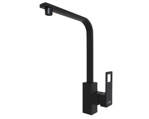Смеситель для кухни 35k MIXLINE ML34-032 "Solo Black" высокий излив, боковая ручка (553196)