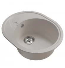 Мойка MIXLINE ML-GM17 овальная с крылом  белая (331) 580*470*180мм NEW (551942)