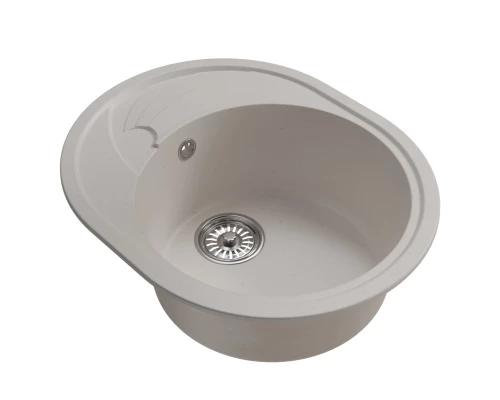 Мойка MIXLINE ML-GM17 овальная с крылом  белая (331) 580*470*180мм NEW (551942)