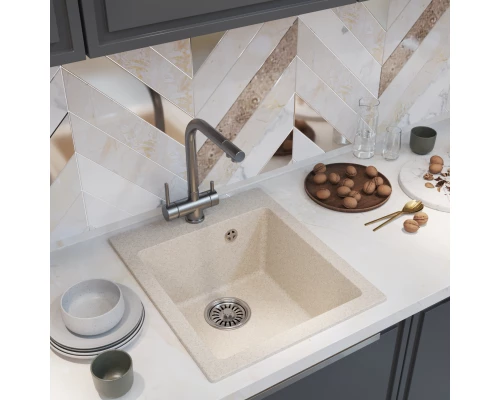 Мойка MIXLINE ML-GM14 бежевая (328)  420*500*190мм NEW (551905)