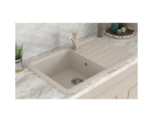 Мойка MIXLINE ML-GMS07 СТАНДАРТ с крылом, бежевый, 750*495*190мм (551109)