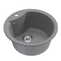 Мойкa MIXLINE ML-GM12 круглая  темно-серая (309) 480мм (глуб. чаши 210) NEW (551834)