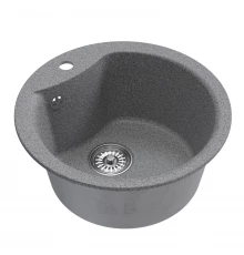 Мойкa MIXLINE ML-GM12 круглая  темно-серая (309) 480мм (глуб. чаши 210) NEW (551834)