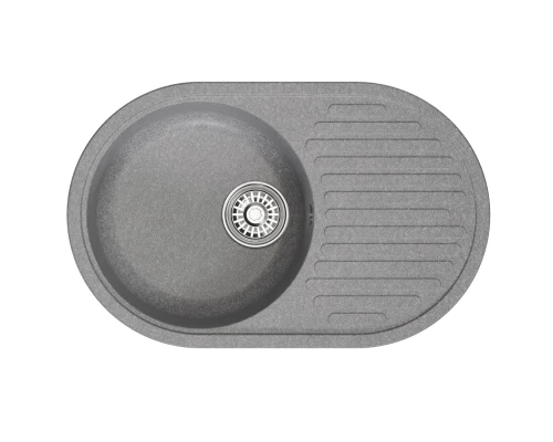 Мойка MIXLINE ML-GM16 овальная с крылом  графит (342) 730*460*180мм NEW (551932)