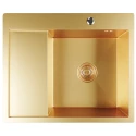 Кухонная мойка 60х50  прав. вып 3 1/2  MIXLINE PRO 20см с сифоном золото (552927)