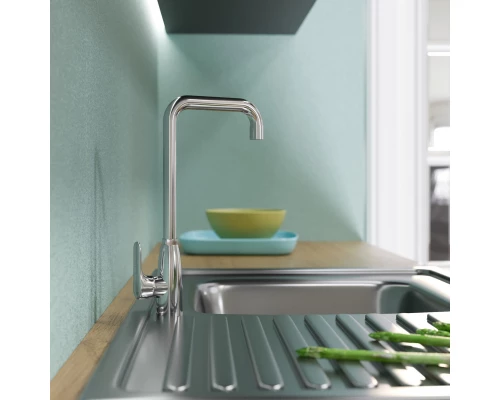 Смеситель для кухни MIXLINE ML13-032 высокий излив боковая ручка (530481)