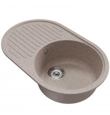 Мойка MIXLINE ML-GM16 овальная с крылом  песочная (302) 730*460*180мм NEW (551924)