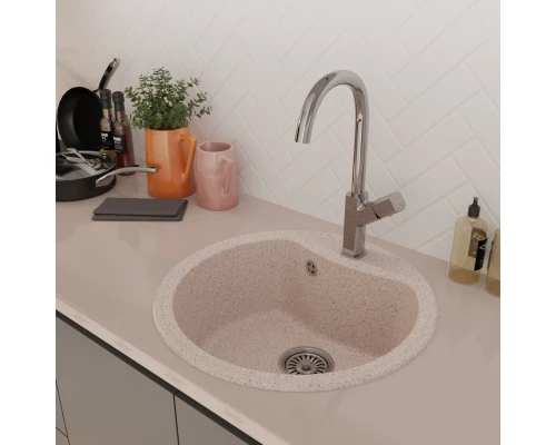 Мойкa MIXLINE ML-GM09 круглая  песочная (302) 510 мм (глуб. чаши 190) NEW (551793)