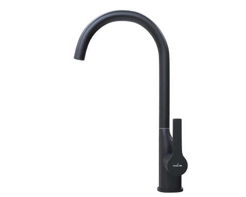 Смеситель для кухни 35k MIXLINE ML23-032 "Round Black" высокий излив боковая ручка (550749)