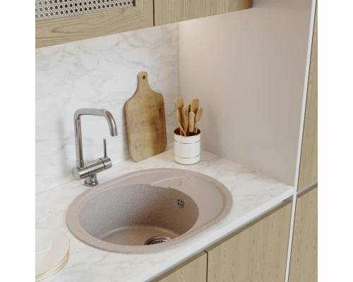 Мойка MIXLINE ML-GM17 овальная с крылом  песочная (302) 580*470*180мм NEW (551936)