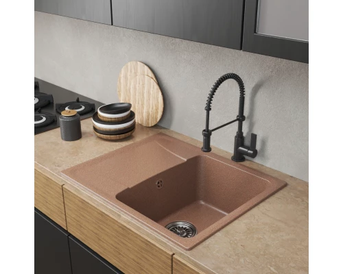 Мойка MIXLINE ML-GM26 с крылом  терракотовая (307) 580*470*190мм NEW (552075)