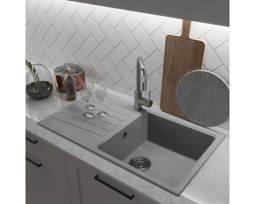 Мойка MIXLINE ML-GM20 с крылом  графит  (342) 830*480*190мм NEW (552006)