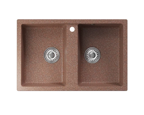 Мойка MIXLINE ML-GM23 двухчашевая  терракотовая (307) 770*500*190мм NEW (552036)