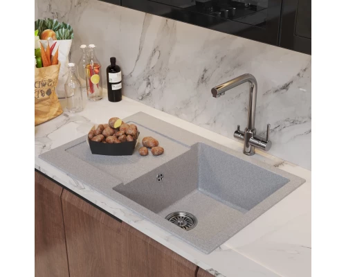 Мойка MIXLINE ML-GM31 с крылом  серая (310) 770*500*190мм NEW (552191)