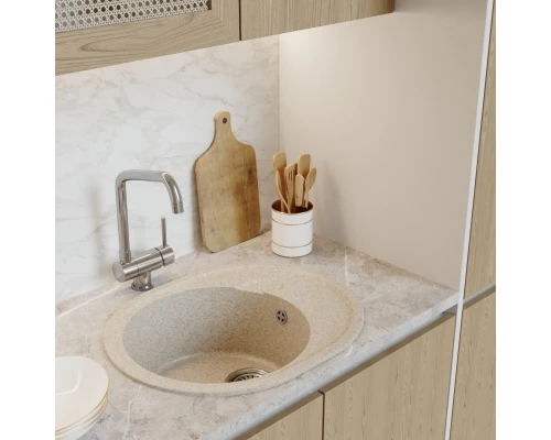 Мойка MIXLINE ML-GM17 овальная с крылом  бежевая (328) 580*470*180мм NEW (551941)