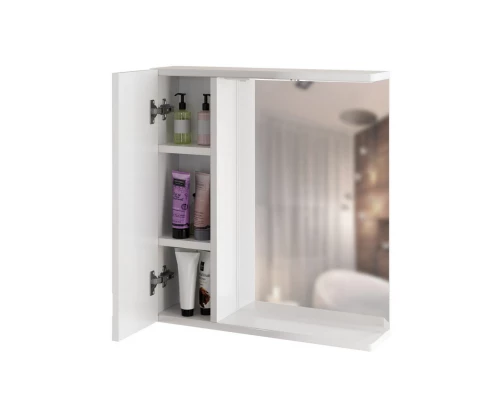 Шкаф MIXLINE навесной "КВАДРО-65" левый с подсветкой ПВХ (551701)