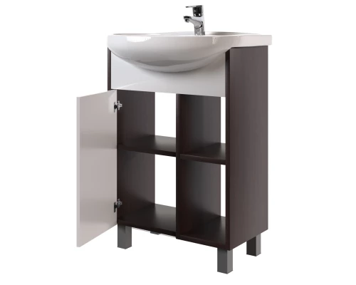 Тумба для ванной MIXLINE "БОСКО-65" белая/венге под ум.Best-65 (550331)