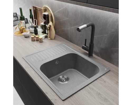 Мойка MIXLINE ML-GM18 с крылом  графит (342) 640*490*190мм NEW (551976)