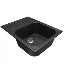 Мойка MIXLINE ML-GM18 с крылом  ультра-черная (344) 640*490*190мм NEW (551978)