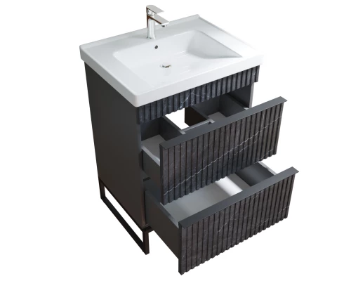 Тумба для ванной MIXLINE "Окленд -60" Графит Мрамор под ум. Грэйс- 60 ЛОФТ (551709)