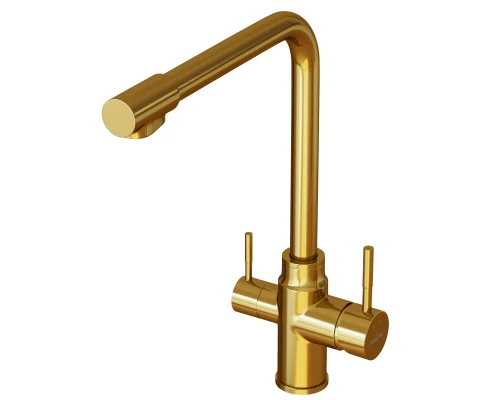 Смеситель для кухни 35k MIXLINE MLSS-0320G подкл.к фильтру, ЗОЛОТО (553821)