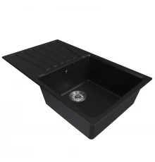 Мойка MIXLINE ML-GM20 с крылом  ультра-черная (344) 830*480*190мм NEW (552008)