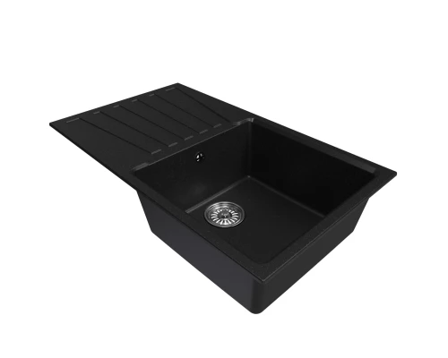 Мойка MIXLINE ML-GM20 с крылом  ультра-черная (344) 830*480*190мм NEW (552008)