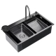 Кухонная мойка 75х46  вып 3 1/2  MIXLINE PRO 21,5см с сиф.ч.граф+доз+смесит+кол+д/р+о/с (552104)