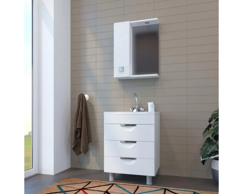 Шкаф навесной MIXLINE "КВАДРО-55" левый с подсветкой (500*700*150) (551700)